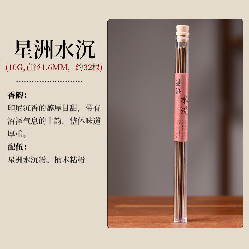 Natural Agarwood & Sandalwood Incense Sticks | Premium Handcrafted Aromatherapy in Clear Tube