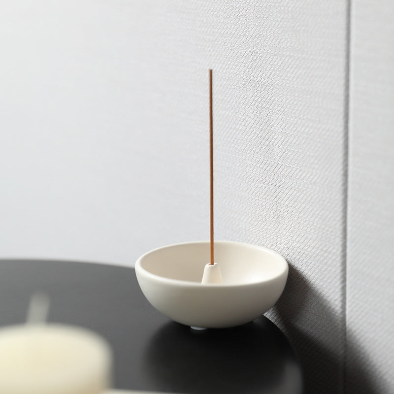 Minimalist Ceramic Incense Stick Holder Bowl, Japanese Zen Ash Catcher Incense Burner