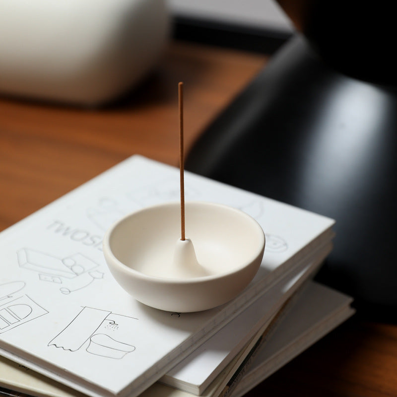 Minimalist Ceramic Incense Stick Holder Bowl, Japanese Zen Ash Catcher Incense Burner