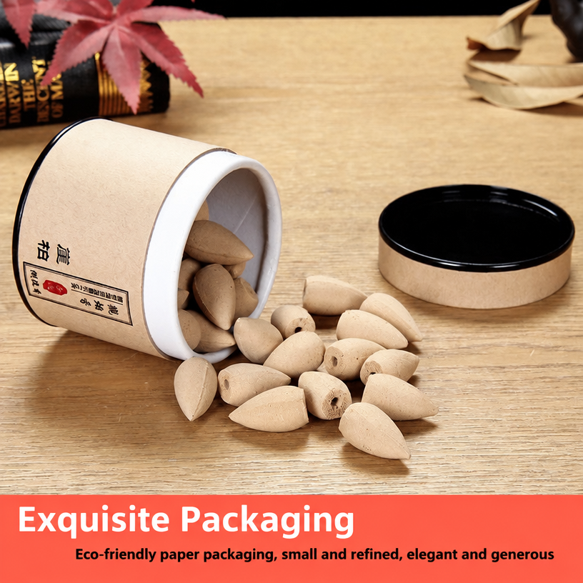 Natural Backflow Incense Cones Set with Sealed Eco-Canister - 40 Pcs Cascading Aromatherapy Cones for Home, Yoga & Meditation