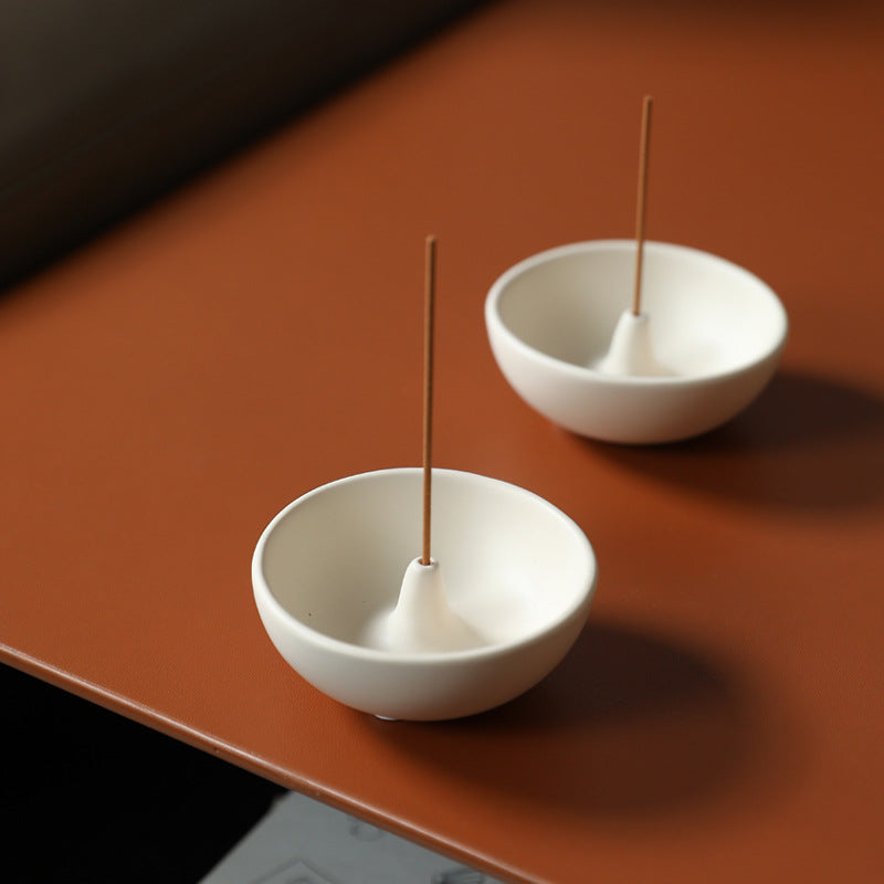 Minimalist Ceramic Incense Stick Holder Bowl, Japanese Zen Ash Catcher Incense Burner