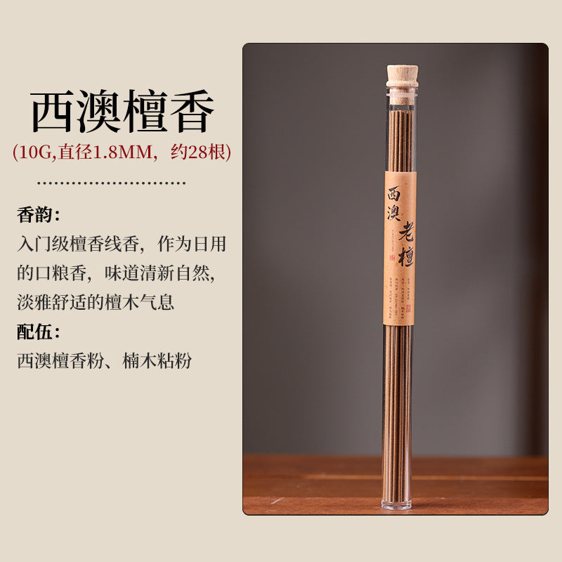 Natural Agarwood & Sandalwood Incense Sticks | Premium Handcrafted Aromatherapy in Clear Tube