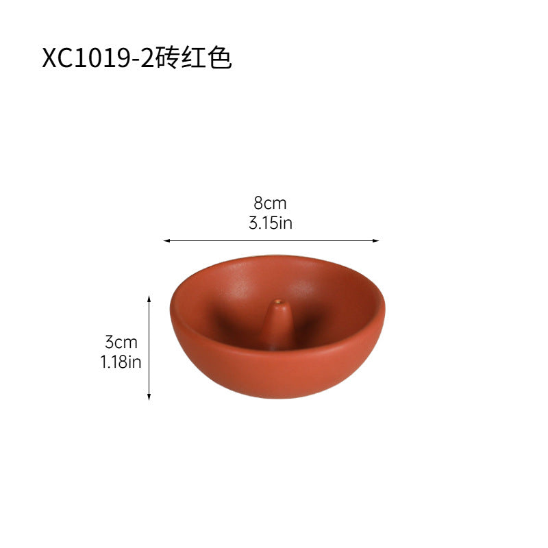 Minimalist Ceramic Incense Stick Holder Bowl, Japanese Zen Ash Catcher Incense Burner